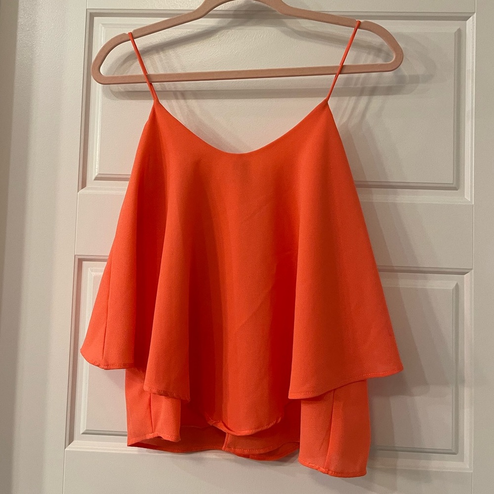 Orange flowy tank top size small from Paper Crane